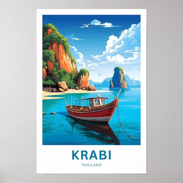 Krabi Thailand Travel Print Poster (Framsidan)