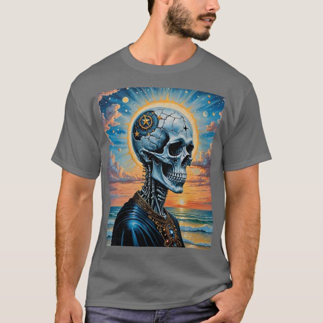 Krackad kelestial Skull Sunset Shirt T Shirt (Framsida)