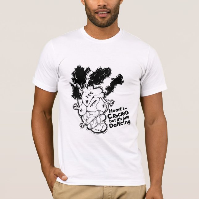 Krackat hjärta t shirt (Framsida)