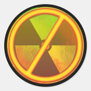 Krackat märke för radioaktiv nukleär symbol