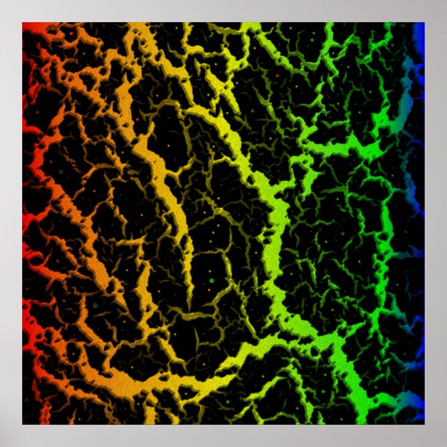 Krackat utrymme Lava - Regnbåge ROYGB Poster (Framsidan)