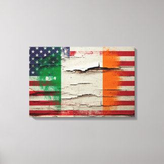 Krackfärg | Irish American Flagga Canvastryck