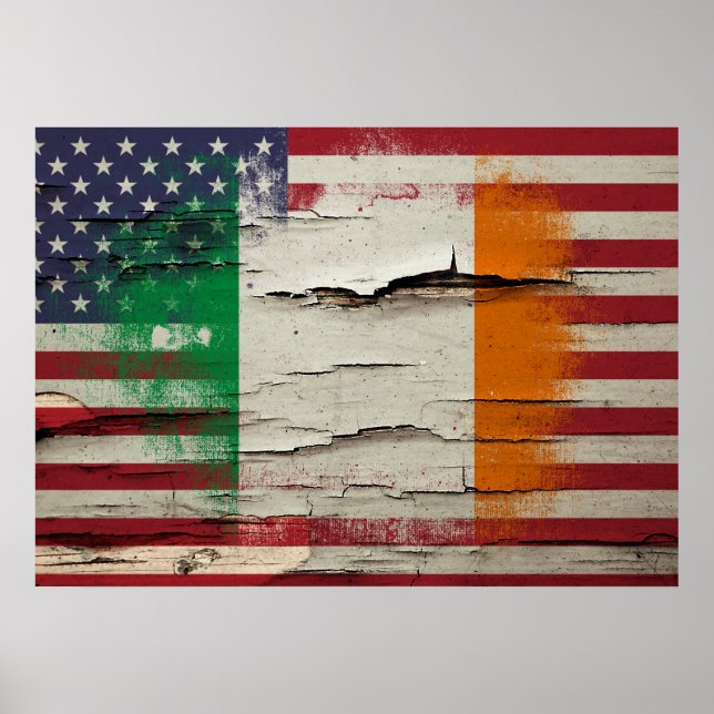 Krackfärg | Irish American Flagga Poster (Framsidan)