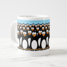 Kräd av den ädla Tecknaden Penguins på Snö Jumbo Mugg
