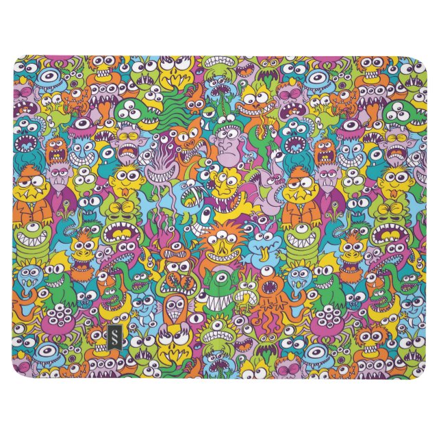 Kräd av färgade Halloween-monster och varelser Anteckningsbok (Utsidan)