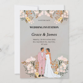 Kräda och gräddblommor bröllop julkort