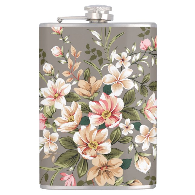 Kräda, rosa blommor på grått. fickplunta (Framsidan)