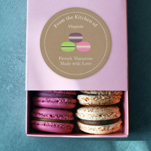 Kraf & Rustic Fransk Macarons etikett