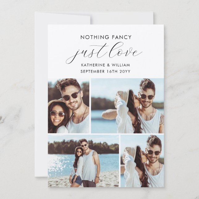 Kraft 4 Photo Collage Ingenting Finare Just Kärlek Spara Datumet (Framsida)