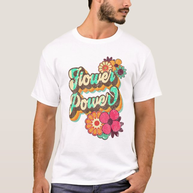 Kraft 60-tal 70-tal Hippie Retro T Shirt (Framsida)