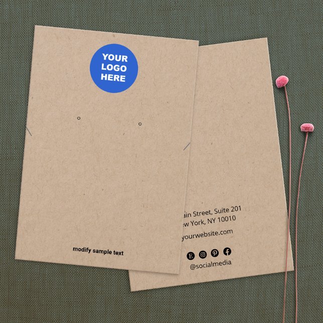 Kraft Add Logotyp Necklace Earring Visning Card Visitkort (Skapare uppladdad)