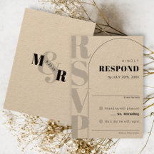 Kraft Ampersand Modern Arch Bröllop OSA Card