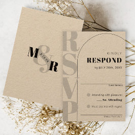 Kraft Ampersand Modern Arch Bröllop OSA Card