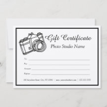 Kraft Anpassningsbar Photography Gift Certificate