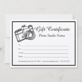Kraft Anpassningsbar Photography Gift Certificate Inbjudningar