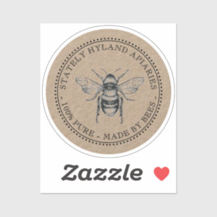 Kraft Apiary 100 % Pure framställt av bihonung Klistermärken