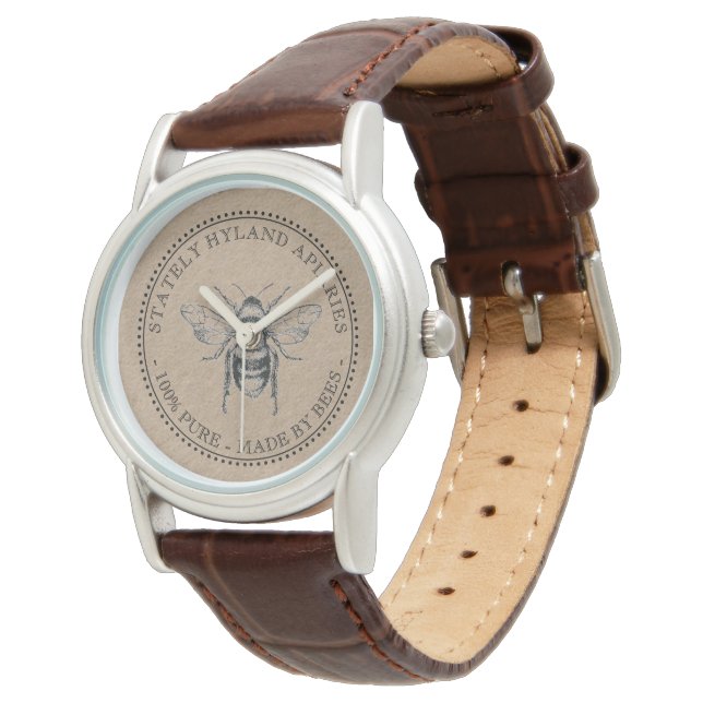 KRAFT APIARY WATCH 100% PURE FRÅN BEE Biodling Armbandsur (Vinklad)