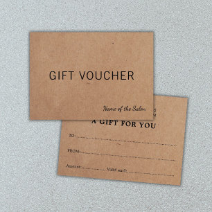 Kraft Beauty Gift Card med enkel Elegant Visitkort