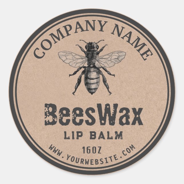 Kraft Bee's Vax Etikett |Biet Logo (Framsida)