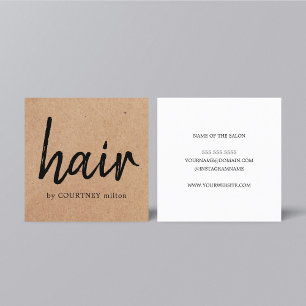 Kraft Black Hair Stylist med enkel Elegant Fyrkantigt Visitkort