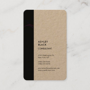 Kraft Black Rand - minimalistiskt Modern Stil enke Visitkort