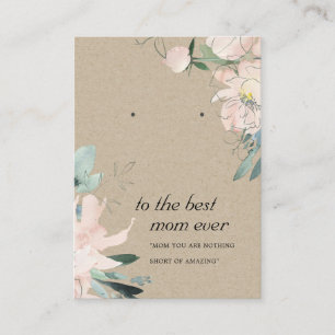 KRAFT BLOMMIGT MAMMA GIFT EARRING VISNING CARD PLACERINGSKORT