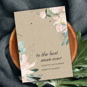 KRAFT BLOMMIGT MAMMA GIFT NECKLACE EARRING Card Placeringskort