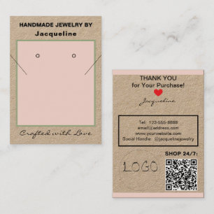Kraft Blush Halsband Örhängen Logo Webbplats QR-ko Visitkort