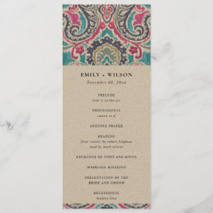 KRAFT BOHO TRIBAL IKATFL BRÖLLOP CEREMONY PROGRAM