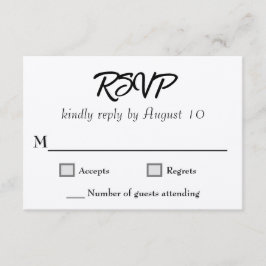 Kraft bröllopsscript RSVP-kort Tilläggskort