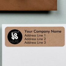 Kraft Brown Business Logotyp Returetiketters