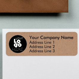 Kraft Brown Business Logotyp Returetiketters Returadress Etikett