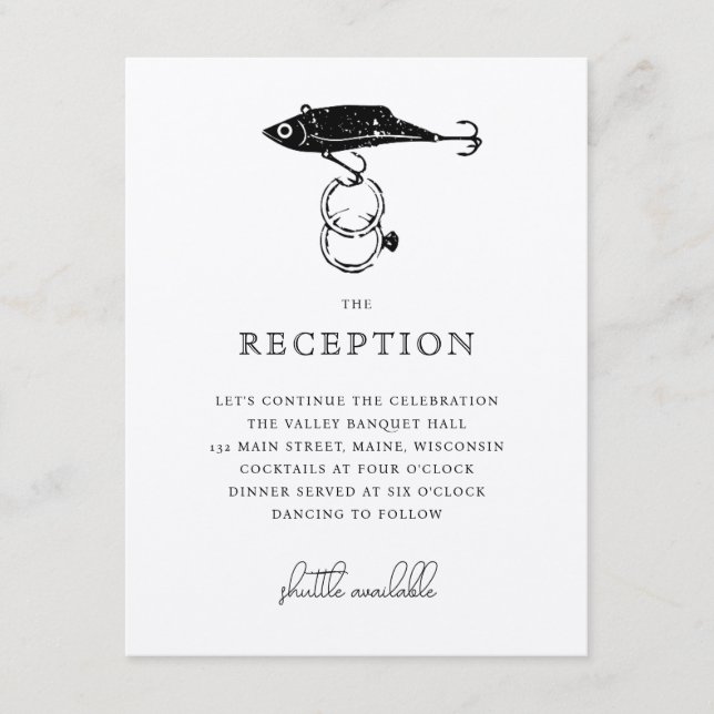 Kraft Brown Rustic Fishing Lure Ringar Black Tilläggskort (Framsida)