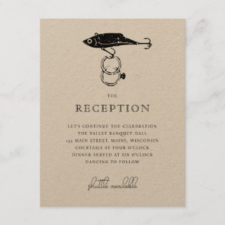 Kraft Brown Rustic Fishing Lure Ringar Black Tilläggskort