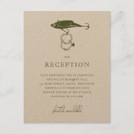 Kraft Brown Rustic Fishing Lure Ringar Moss Grönt Tilläggskort