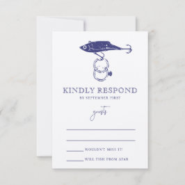 Kraft Brown Rustic Fishing Lure Ringar Navy Blue OSA Kort