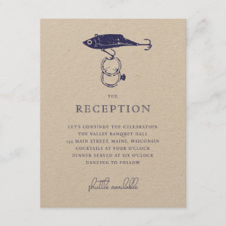 Kraft Brown Rustic Fiske Lockringar Marinblå Tilläggskort