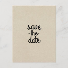 Kraft Brun Chic Rustik Bröllop Spara datumet Meddelande Vykort