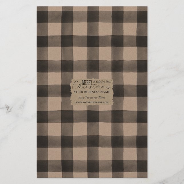 Kraft Buffalo Check Soap Wrap Papper Lakan - Satin (Framsida)