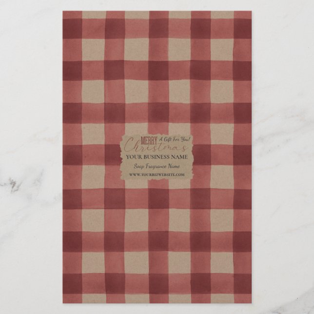 Kraft Buffalo Check Soap Wrap Papper Lakan - Satin (Framsida)
