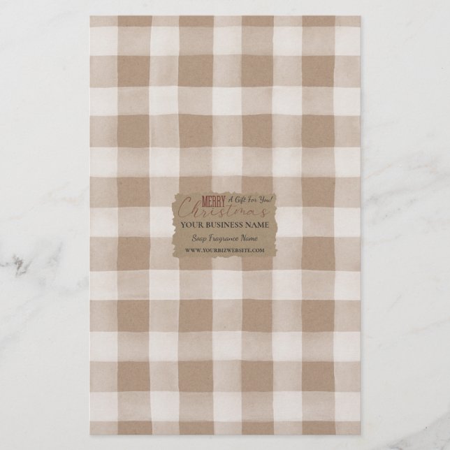 Kraft Buffalo Check Soap Wrap Papper Lakan - Satin (Framsida)