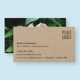 Kraft Business Card med Photo & Company Logo Visitkort