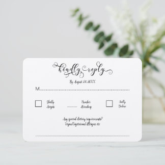 Kraft Calligrapy Script Traditional Wedding RSVP Tilläggskort