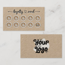 Kraft Coffee Cup Customize Text Business Cafe Shop Lojalitetskort