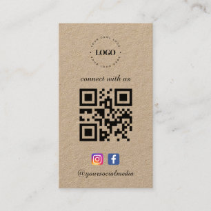 Kraft Connect with US Logotyp Social Media QR-kod Visitkort
