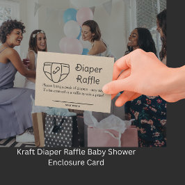 Kraft Diaper Raffle Baby Shower-hölje Inbjudningar