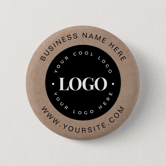 Kraft Earthy Anpassningsbar Logotyp Text Business  Knapp (Framsida)