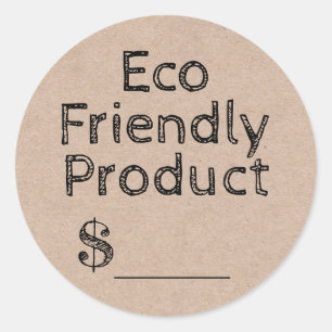 Kraft Eco Friendly Product Pris Märkre Runt Klistermärke