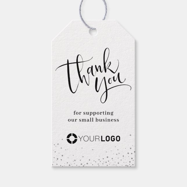 Kraft enkel Modern Calligraphy Business Tack Presentetikett (Framsidan)