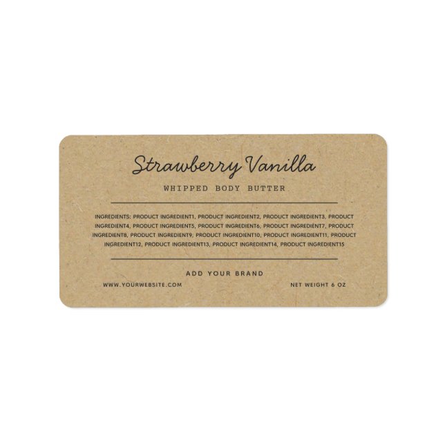 Kraft-etikett för innehållsförteckning för Linjer  Adressetikett (Framsidan)